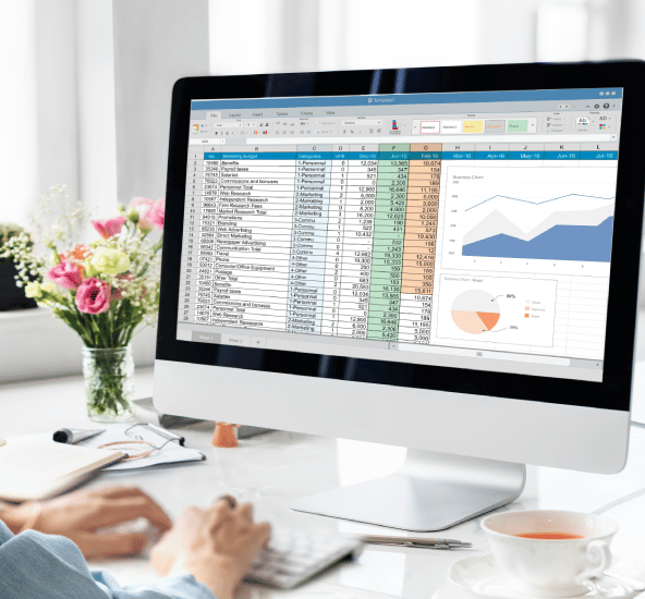 interfaz de computadora con excel