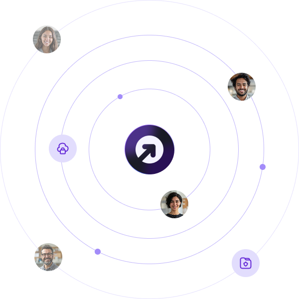 Ilustración de capacitación corporativa con equipo conectado Ilustración de capacitación corporativa con equipo conectado